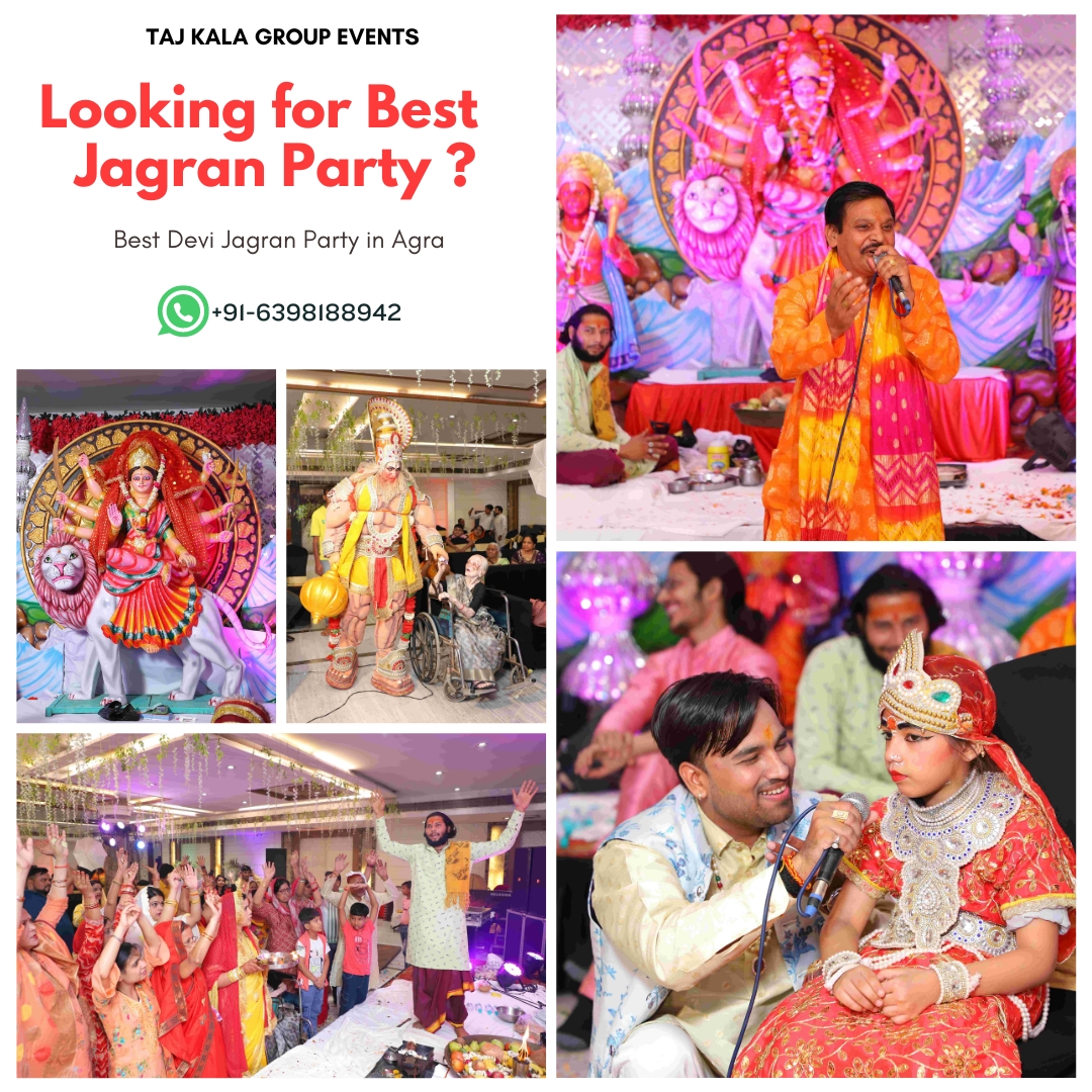 Best Devi Jagran Party in Agra - Taj Kala Group Events which provides best devi jagran in Agra with Best Bhajan Singers in Agra , Best Jhanki Art Group in Agra .