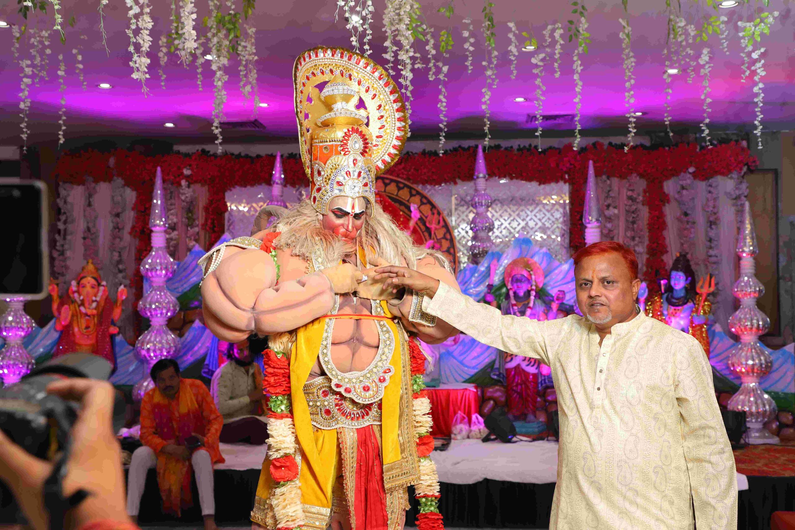 Taj Kala Group Events - Bahubali Hanuman Jhanki Image of Devi Jagran Event in Agravan Water Works Agra.