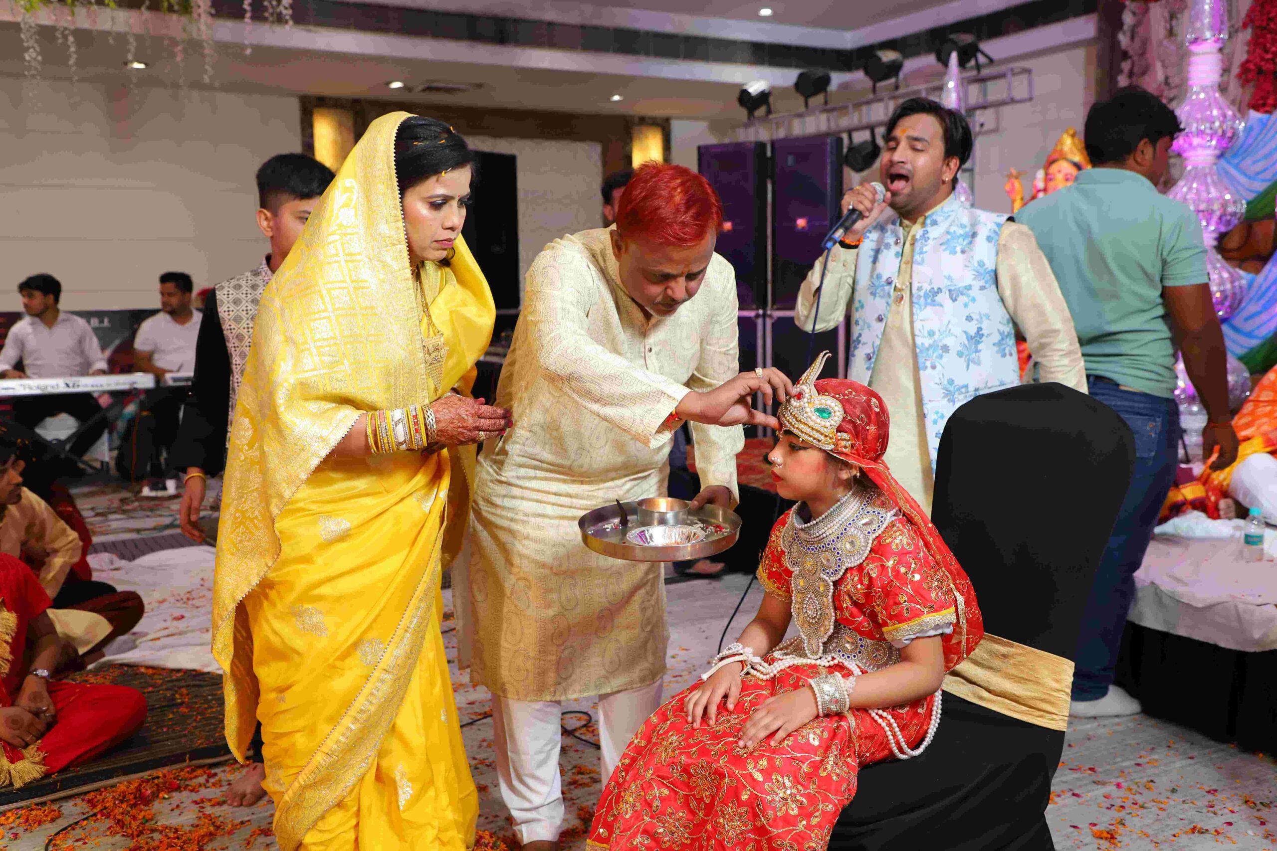 Taj Kala Group Client worshiping Sherawali Mata in Devi Jagran and according to our clients satisfaction we are the best devi jagran party in agra