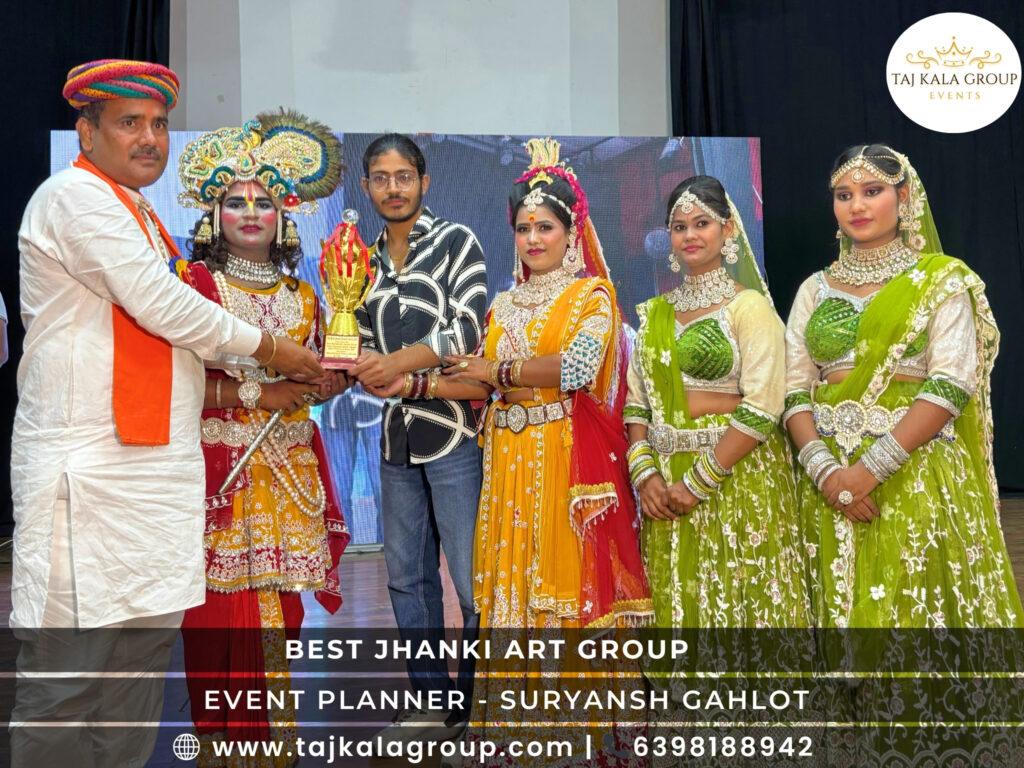 Radha Krishna Jhanki at Alwar Sant Durbalnath Jayanti 2025, performed by Taj Kala Group Events.