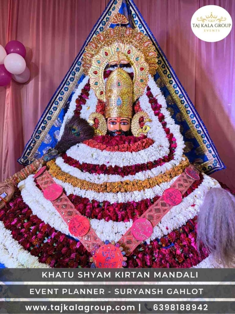 A majestic Khatu Shyamji kirtan and holy jyot ceremony organized by our top Khatu Shyam kirtan mandali in Shahganj, Agra.
