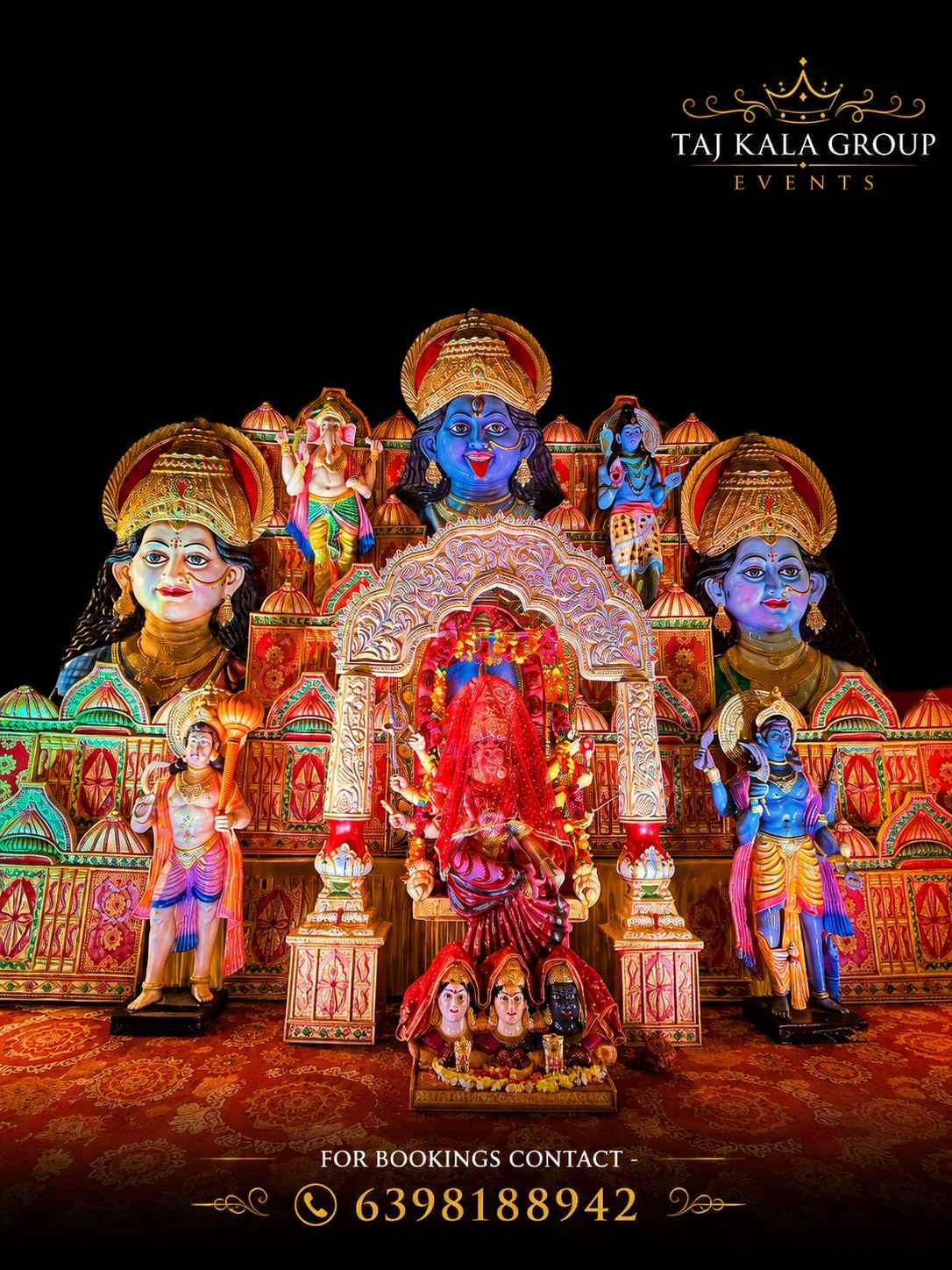 Experience divine grandeur with our customized mata rani jagran darbar decoration. As the best jagran party, we bring your spiritual visions to life. 🙏✨ Contact us to book your event!