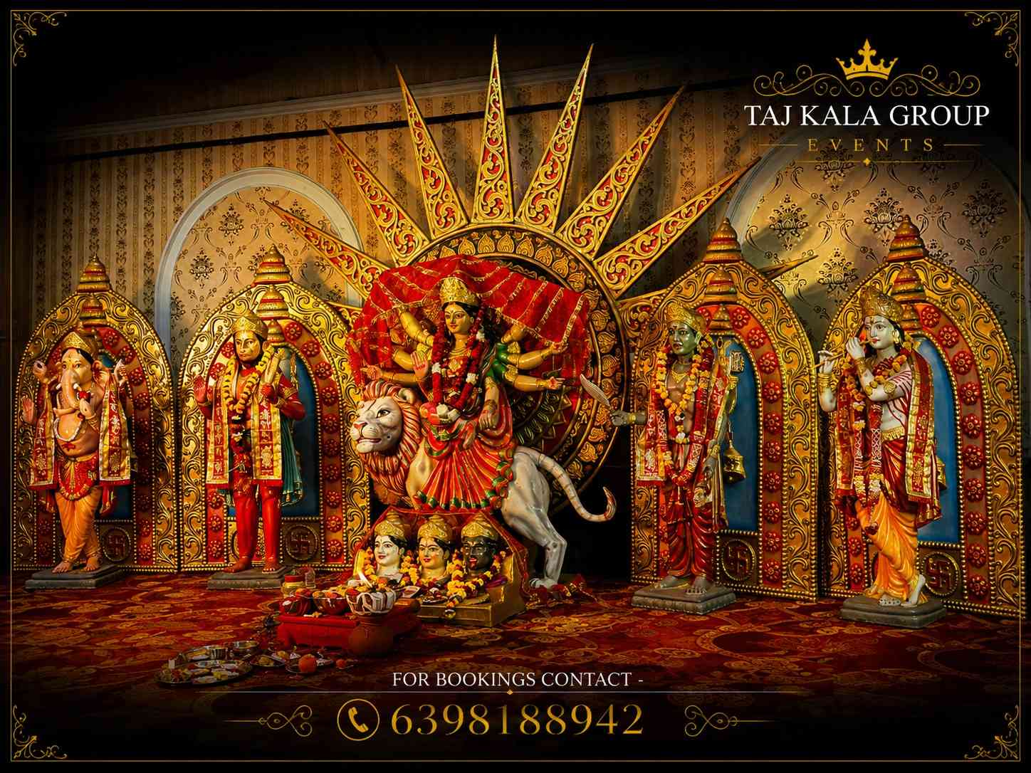 Add a golden touch of divinity to your celebration with this classic Mata Darbar Decoration. Trusted by families for flawless mata ki chowki decor and jagran management. 📞 Bookings: 6398188942