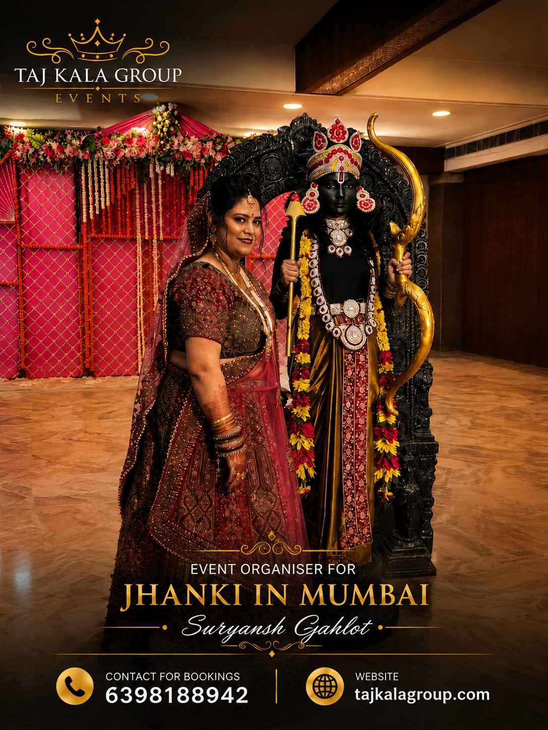 Beautiful live glimpses of our divine Shri Ram darbar and traditional idol setup managed by Taj Kala Group in Mumbai.