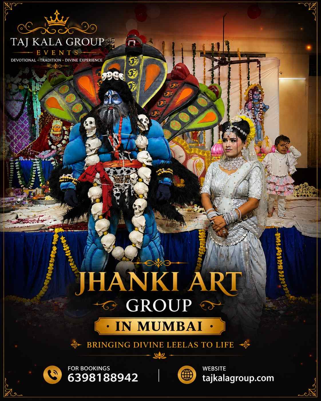 Divine Mahakal costume act and traditional live stage performance managed by Taj Kala Group in Mumbai.